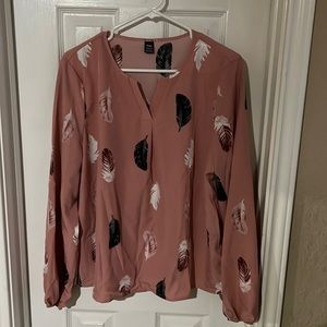 Dusty rose feather blouse